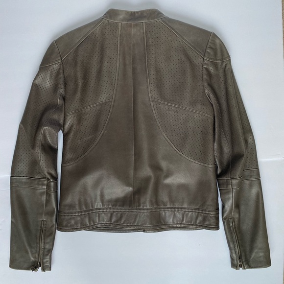 TORY BURCH Brandy Leather Zip Moto Jacket - Picture 4 of 6